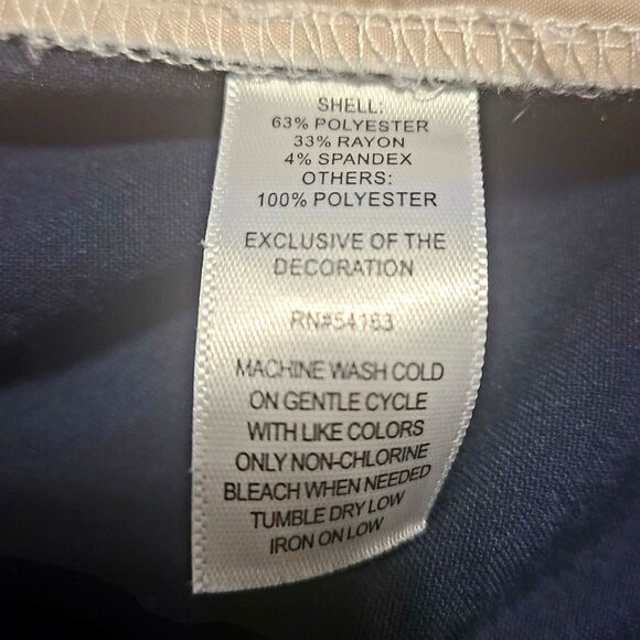 Marc New York NWT Navy Blue & White Stripe Hi-Rise Straight Dress Pants, Size 14 - Picture 6 of 6